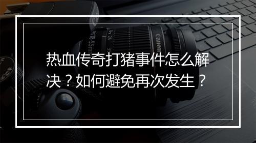 热血传奇打猪事件怎么解决？如何避免再次发生？