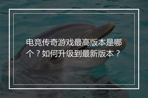 电竞传奇游戏最高版本是哪个？如何升级到最新版本？