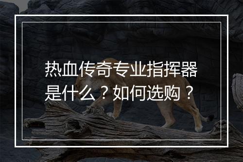热血传奇专业指挥器是什么？如何选购？