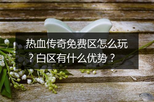 热血传奇免费区怎么玩？白区有什么优势？