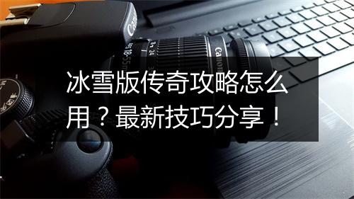 冰雪版传奇攻略怎么用？最新技巧分享！