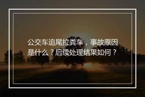 公交车追尾拉粪车，事故原因是什么？后续处理结果如何？