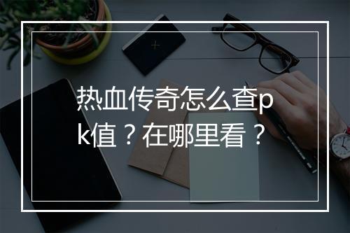 热血传奇怎么查pk值？在哪里看？