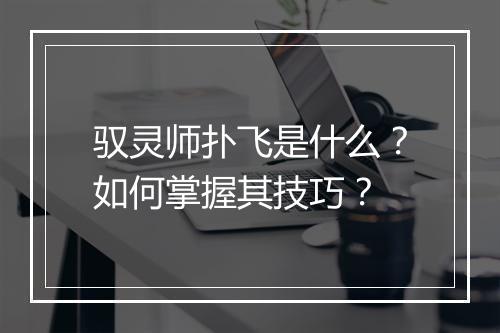 驭灵师扑飞是什么？如何掌握其技巧？