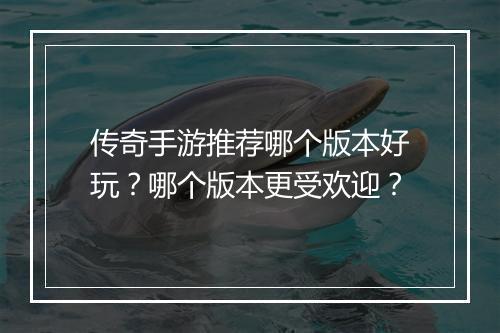 传奇手游推荐哪个版本好玩？哪个版本更受欢迎？