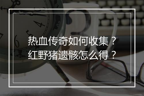 热血传奇如何收集？红野猪遗骸怎么得？