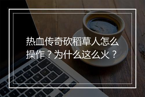 热血传奇砍稻草人怎么操作？为什么这么火？