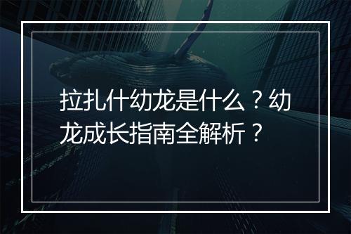 拉扎什幼龙是什么？幼龙成长指南全解析？