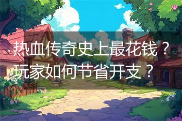 热血传奇史上最花钱？玩家如何节省开支？