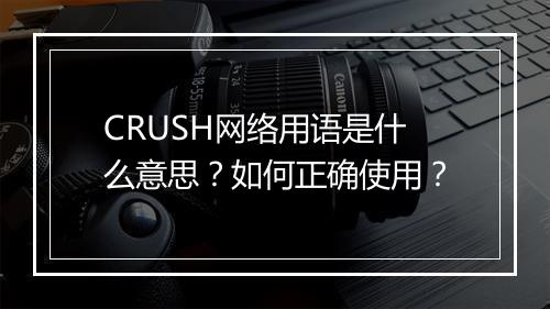 CRUSH网络用语是什么意思？如何正确使用？