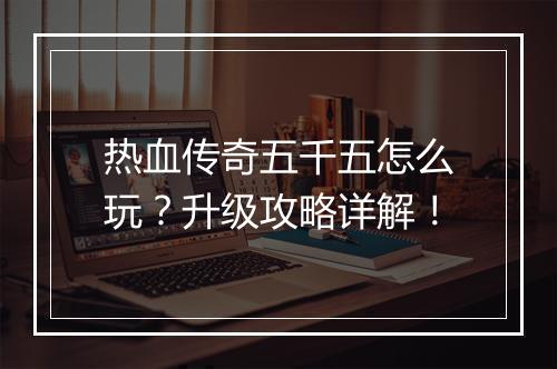 热血传奇五千五怎么玩？升级攻略详解！