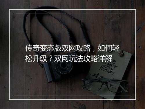 传奇变态版双网攻略，如何轻松升级？双网玩法攻略详解