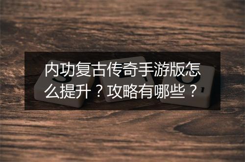 内功复古传奇手游版怎么提升？攻略有哪些？