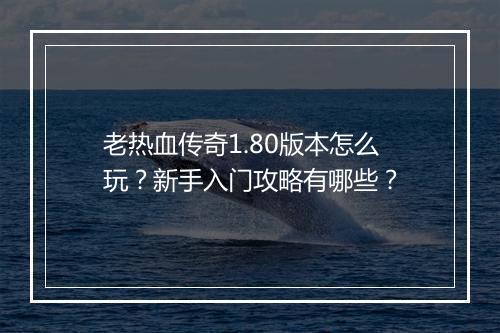 老热血传奇1.80版本怎么玩？新手入门攻略有哪些？