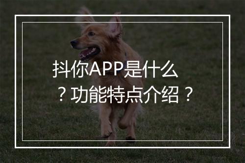 抖你APP是什么？功能特点介绍？