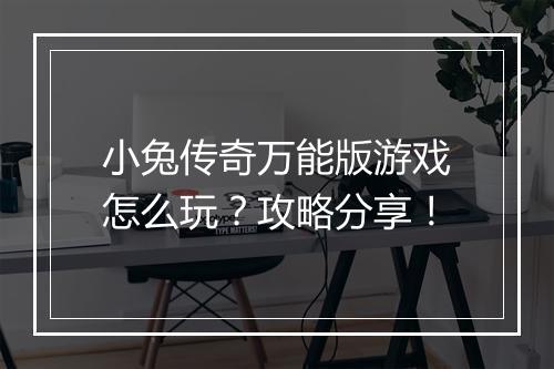 小兔传奇万能版游戏怎么玩？攻略分享！