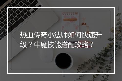热血传奇小法师如何快速升级？牛魔技能搭配攻略？