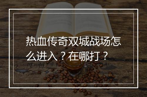 热血传奇双城战场怎么进入？在哪打？