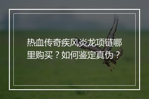 热血传奇疾风炎龙项链哪里购买？如何鉴定真伪？