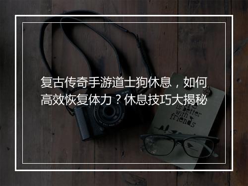 复古传奇手游道士狗休息，如何高效恢复体力？休息技巧大揭秘