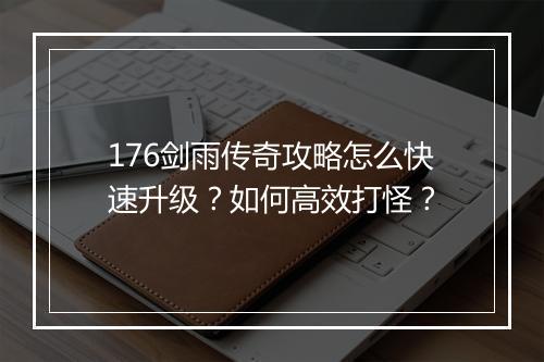 176剑雨传奇攻略怎么快速升级？如何高效打怪？