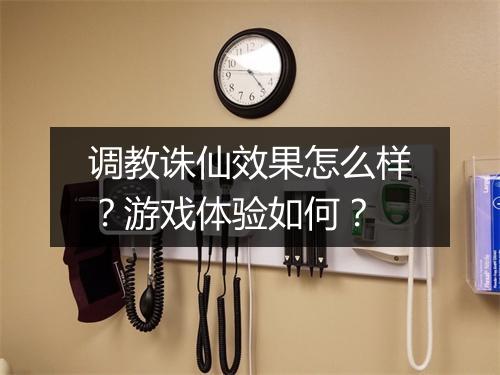 调教诛仙效果怎么样？游戏体验如何？