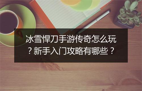 冰雪悍刀手游传奇怎么玩？新手入门攻略有哪些？