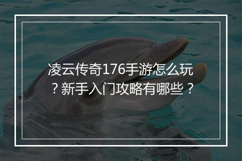 凌云传奇176手游怎么玩？新手入门攻略有哪些？