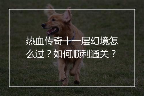 热血传奇十一层幻境怎么过？如何顺利通关？