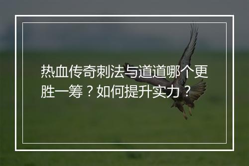 热血传奇刺法与道道哪个更胜一筹？如何提升实力？