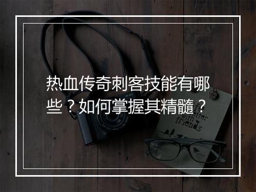 热血传奇刺客技能有哪些？如何掌握其精髓？
