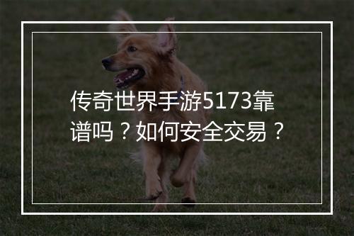 传奇世界手游5173靠谱吗？如何安全交易？