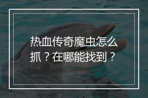 热血传奇魔虫怎么抓？在哪能找到？