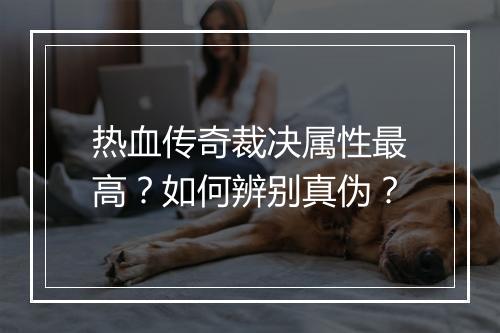 热血传奇裁决属性最高？如何辨别真伪？