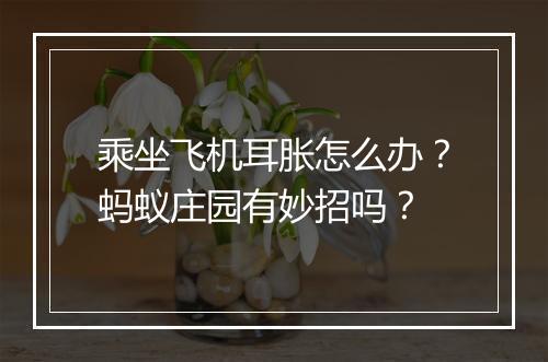 乘坐飞机耳胀怎么办？蚂蚁庄园有妙招吗？