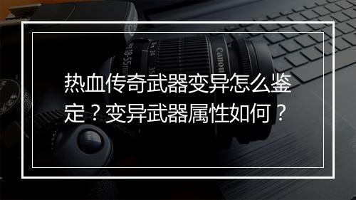 热血传奇武器变异怎么鉴定？变异武器属性如何？
