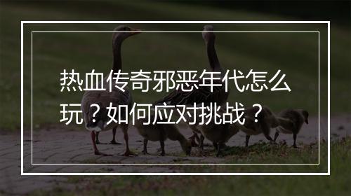 热血传奇邪恶年代怎么玩？如何应对挑战？
