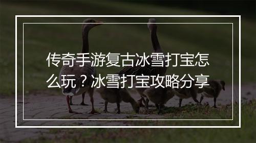 传奇手游复古冰雪打宝怎么玩？冰雪打宝攻略分享