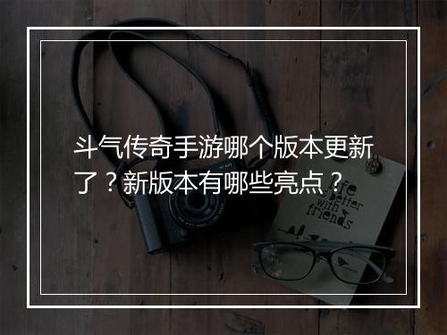 斗气传奇手游哪个版本更新了？新版本有哪些亮点？