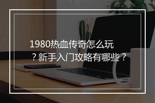 1980热血传奇怎么玩？新手入门攻略有哪些？