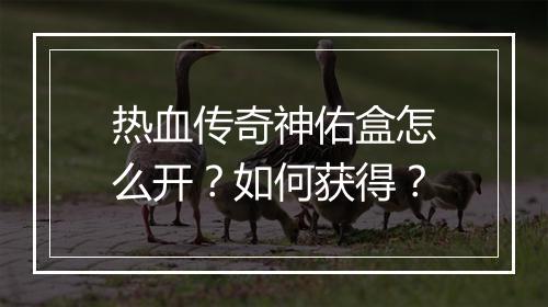 热血传奇神佑盒怎么开？如何获得？