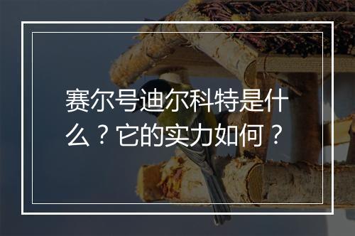 赛尔号迪尔科特是什么？它的实力如何？