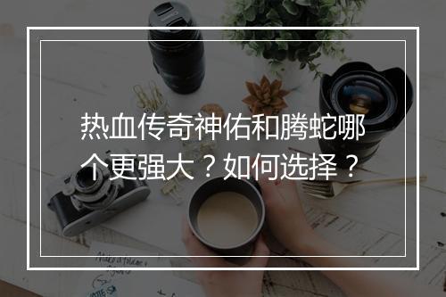 热血传奇神佑和腾蛇哪个更强大？如何选择？