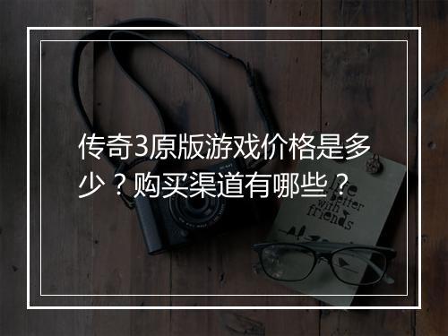 传奇3原版游戏价格是多少？购买渠道有哪些？