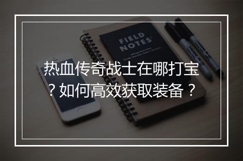 热血传奇战士在哪打宝？如何高效获取装备？