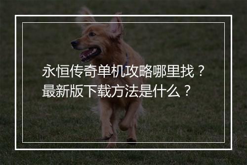 永恒传奇单机攻略哪里找？最新版下载方法是什么？