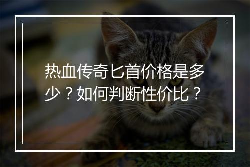 热血传奇匕首价格是多少？如何判断性价比？