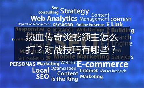 热血传奇炎蛇领主怎么打？对战技巧有哪些？