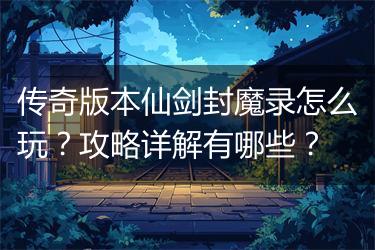 传奇版本仙剑封魔录怎么玩？攻略详解有哪些？