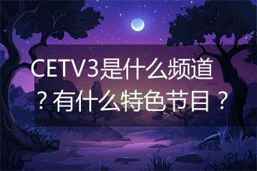 CETV3是什么频道？有什么特色节目？